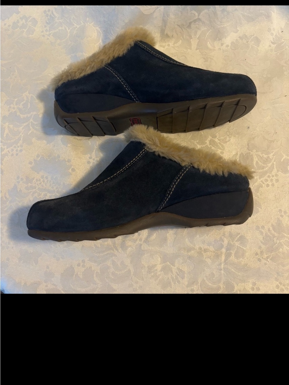❤️2/$15 or 3/$21❤️ Sporto Navy Blue Suede Clog Mules, Size 8 Wide